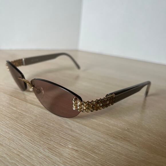 Daniel Swarovski S573 20 6053 23KT GP Sunglasses FRAMES ONLY Gold Gray main image 9